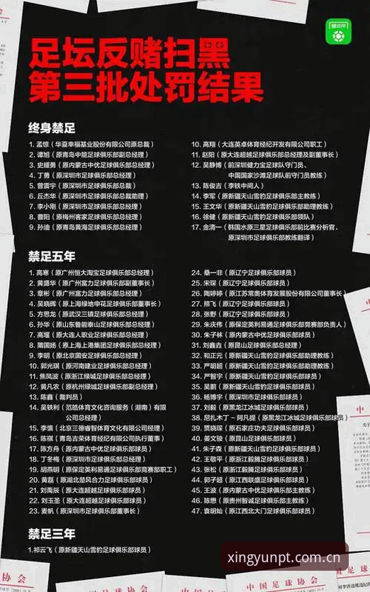 杏运平台中国版最新版 中国足协第三批禁足名单深度解读:行业净化与投资合规指南